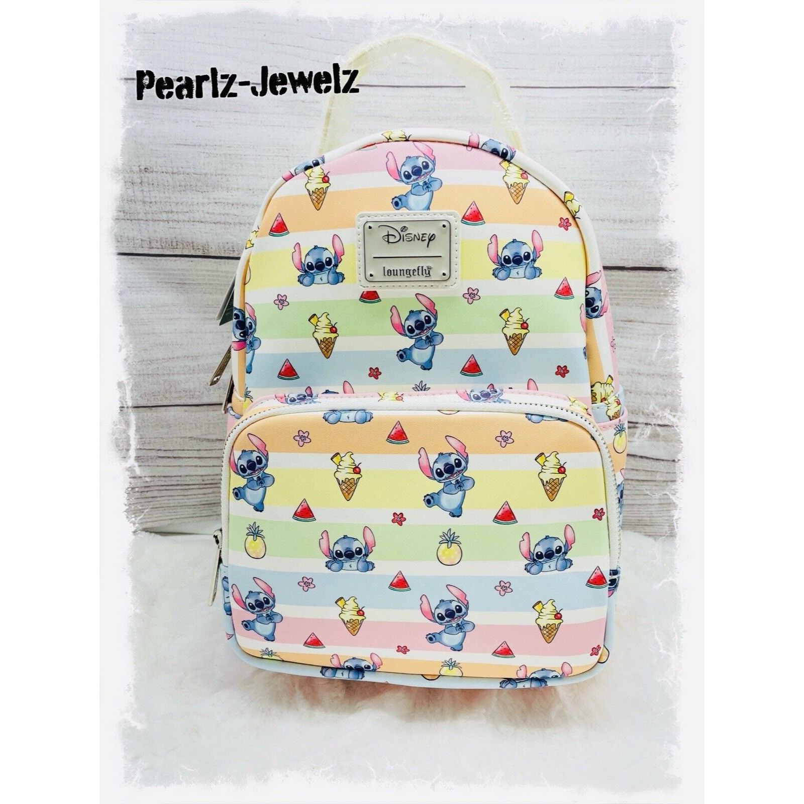 Disney Loungefly Lilo & Stitch Fruits Rainbow Stripes Convertible B Size ONE SIZE - 1 Thumbnail