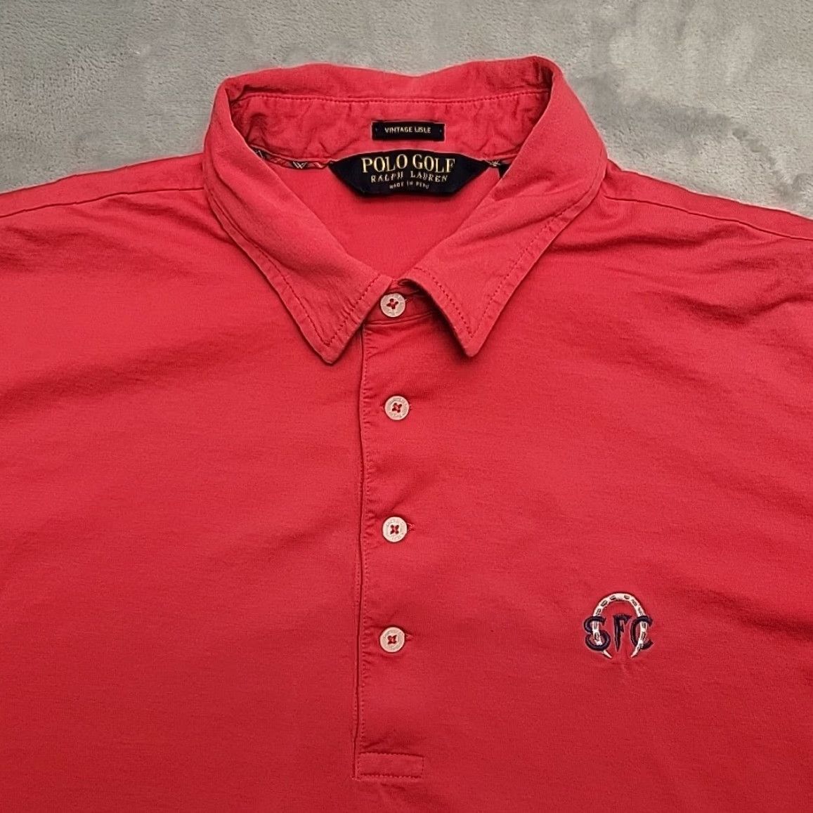 Ralph Lauren VINTAGE Polo Golf Ralph Lauren Shirt Mens L Red Lisle 100% Pima Cotton Casual Size US L / EU 52-54 / 3 - 3 Thumbnail