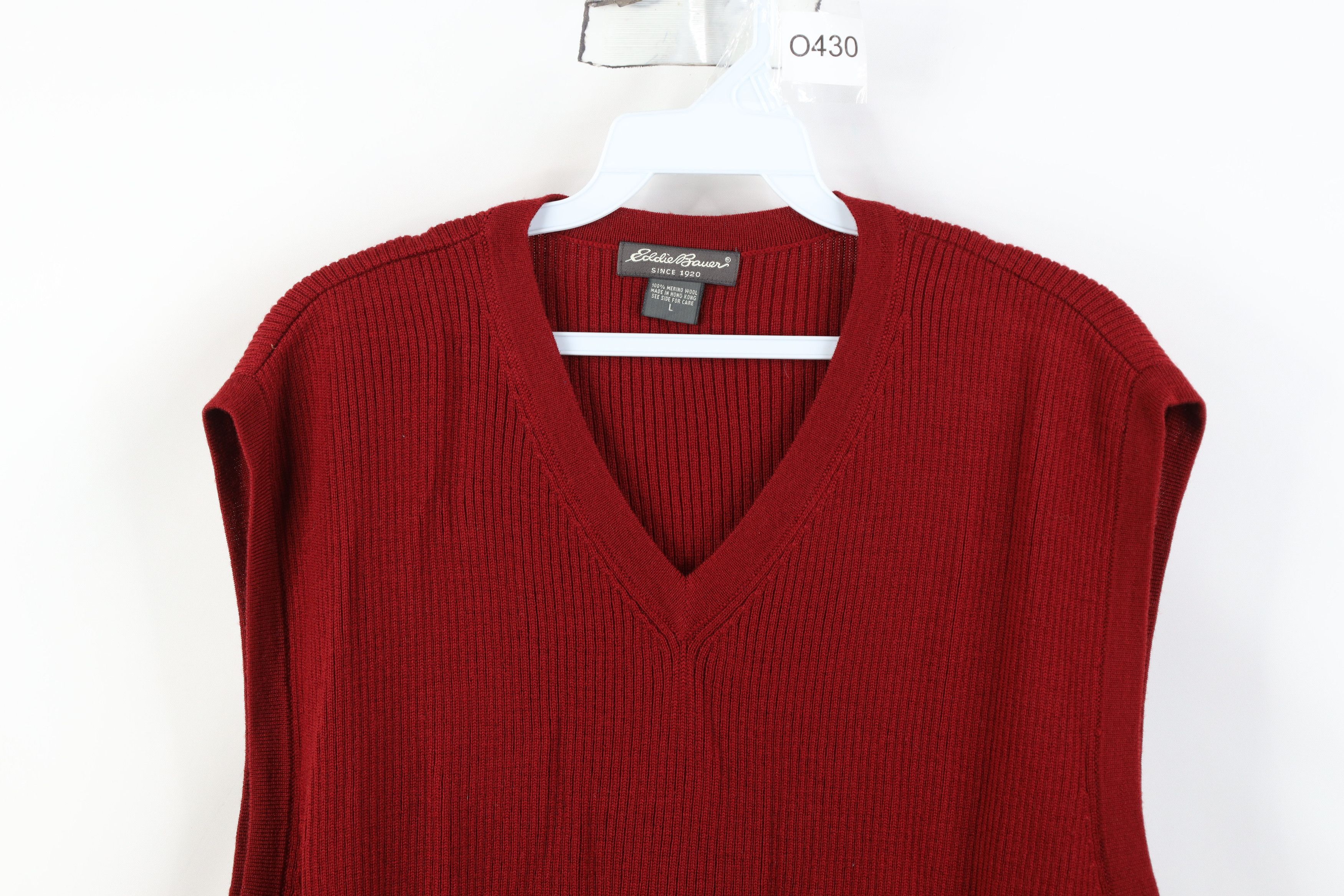 Eddie Bauer Vintage 90s Y2K Eddie Bauer Merino Wool Ribbed Sweater Vest Size US L / EU 52-54 / 3 - 2 Thumbnail