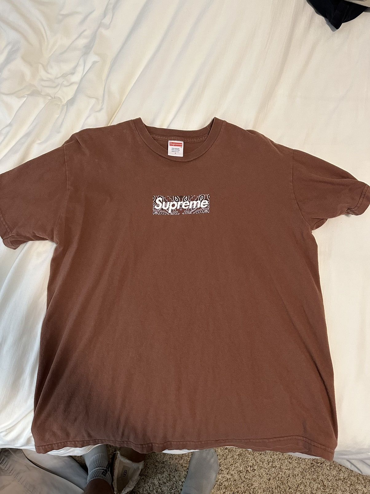 Supreme Supreme FW19' Bandana Box Logo Tee | Large | Brown | Grailed