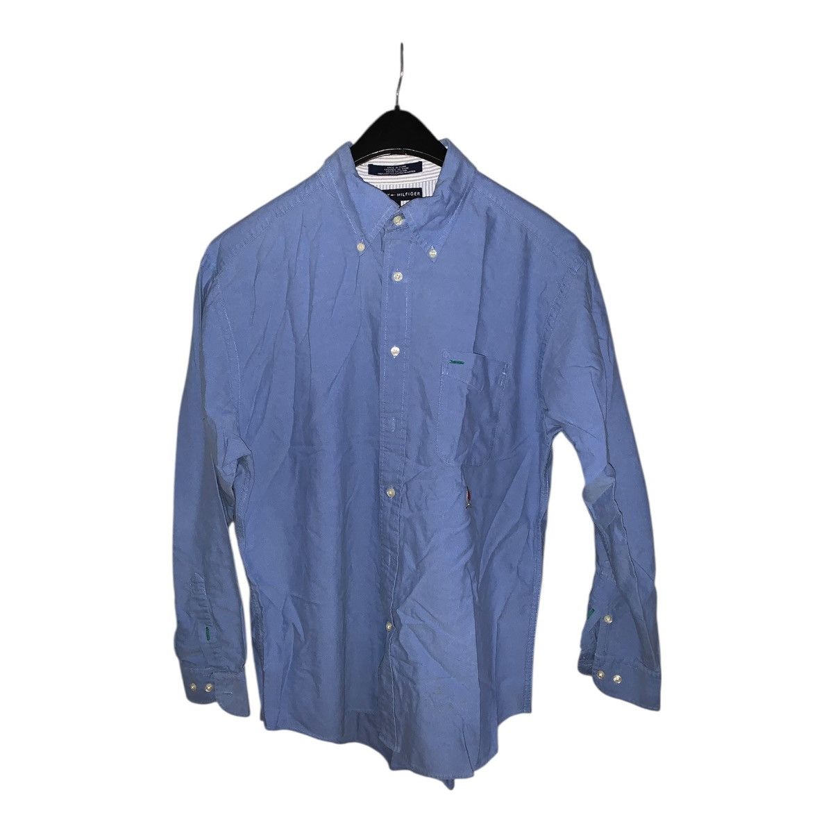 Tommy Hilfiger Y2K Mens Tommy Hilfiger Blue Long Sleeve Button Up Shirt Size US L / EU 52-54 / 3 - 1 Thumbnail