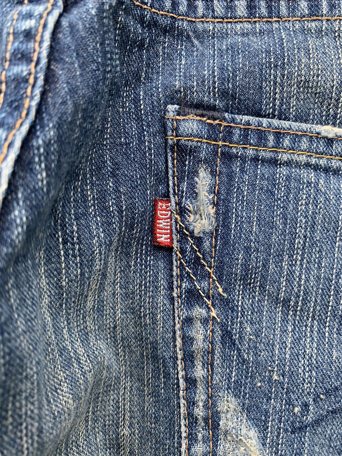Edwin FLARE💥 EDWIN XV PUNK FADED RUSTY JAPANESE DISTRESSED DENIM🎌☠️ Size US 30 / EU 46 - 18 Thumbnail