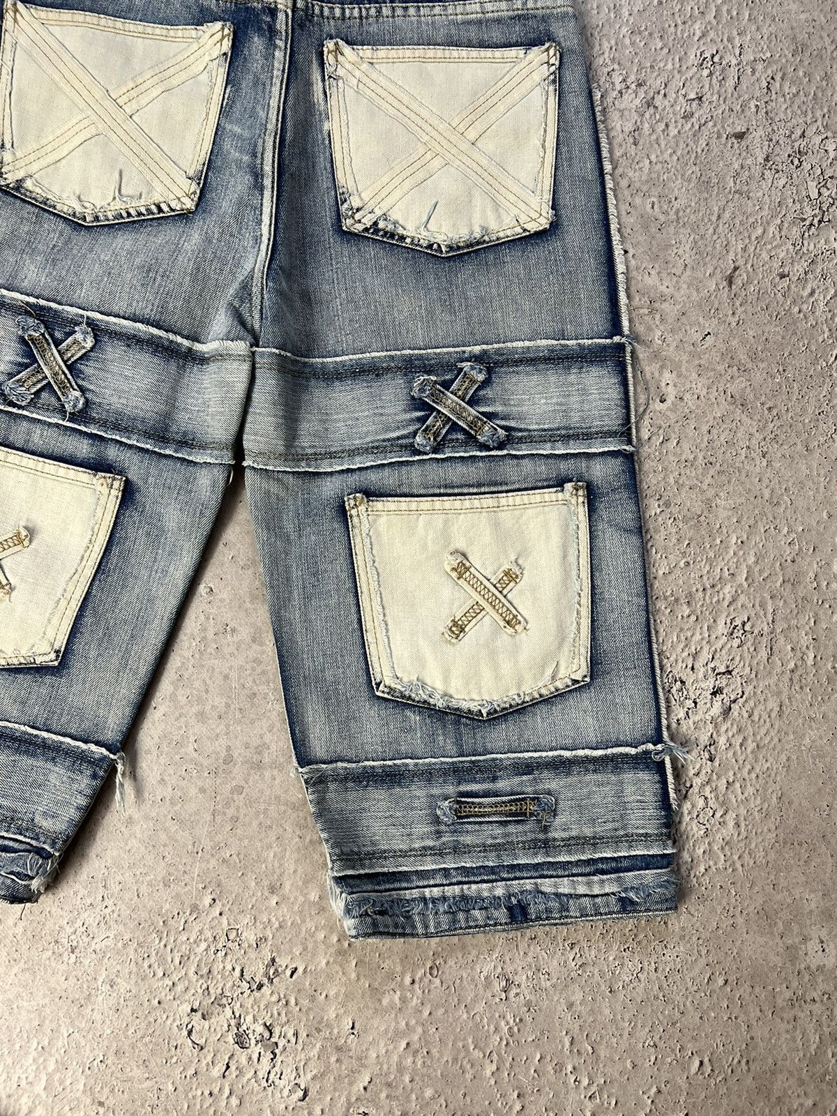 Japanese Brand × Junya Watanabe × Vintage Vintage PATCHWORK DENIM DISTRESSED SHORTS 2000s Size US 30 / EU 46 - 7 Thumbnail