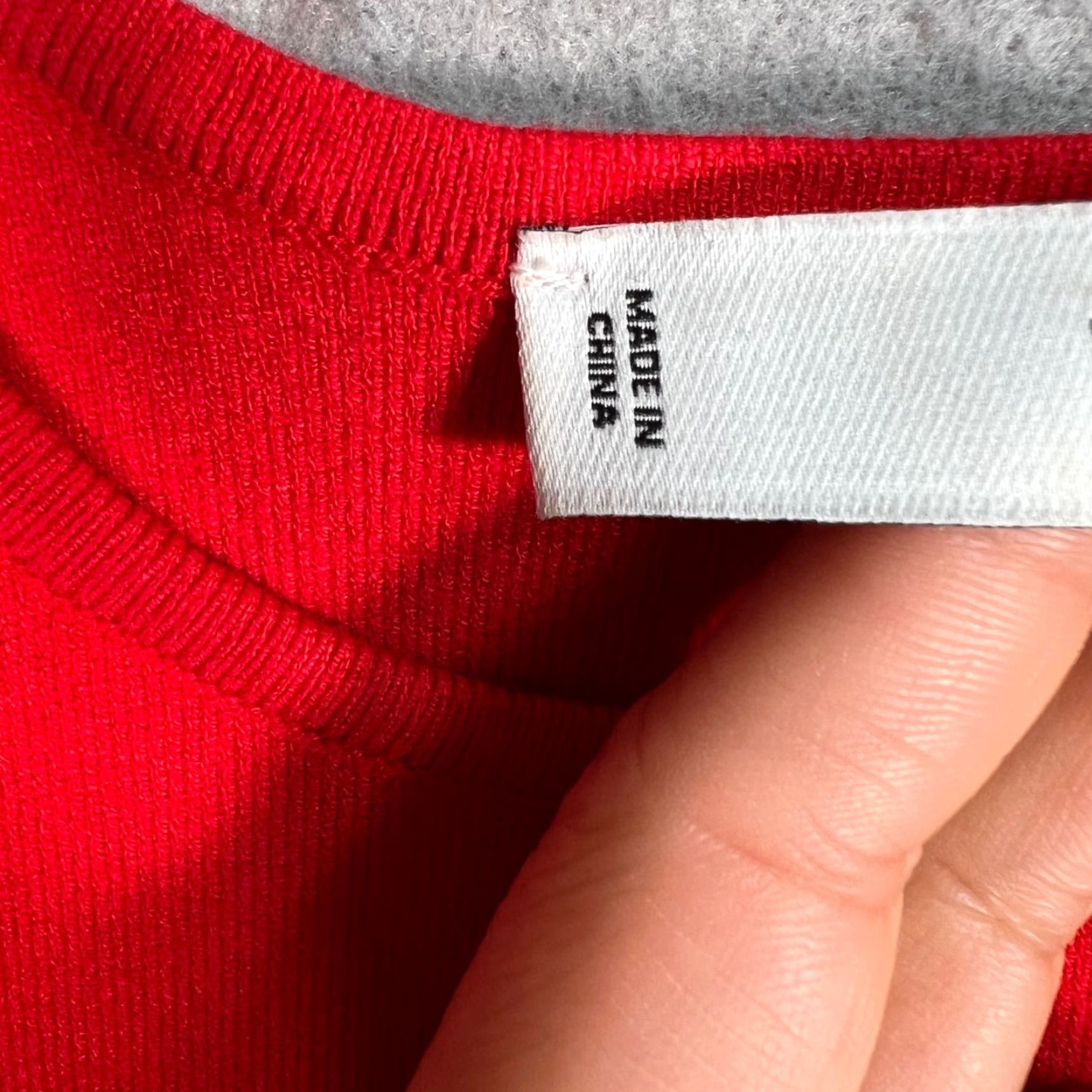 Mango Mango Womens Tank Medium Red Crop Top Sleeveless Knit Viscose Blend Size M / US 6-8 / IT 42-44 - 7 Thumbnail