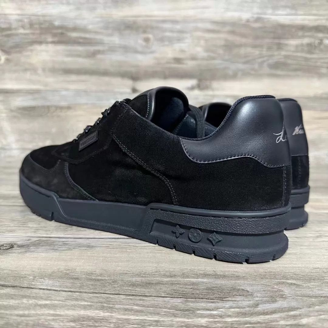Louis Vuitton LV Trainer Black Suede 'Black Warrior' UK11 (45) 99 New Size US 12 / EU 45 - 3 Thumbnail