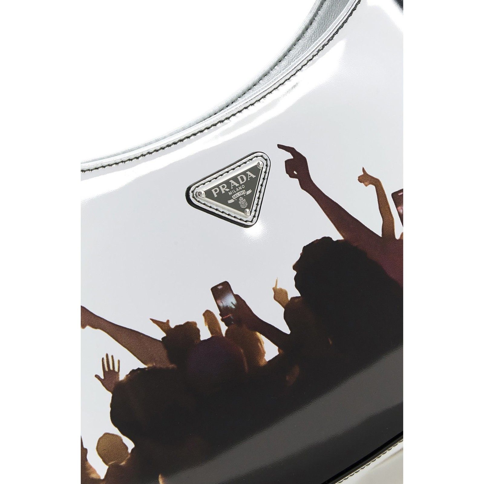 Prada PRADA Cleo Medium Metallic Silver Leather Shoulder Bag New A Size ONE SIZE - 4 Thumbnail