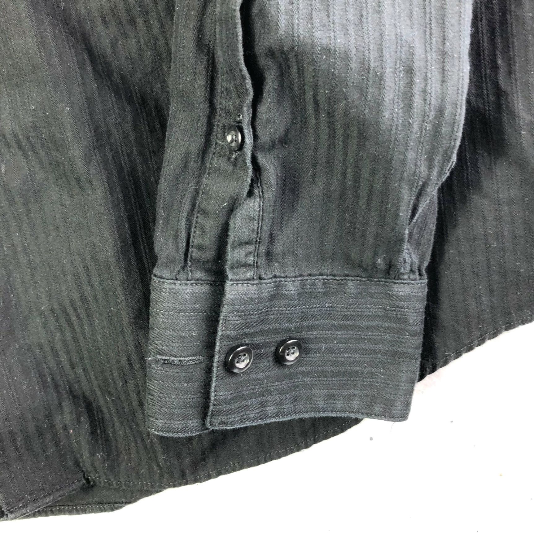 Apt. 9 Apt.9 Shirt Men's Large Black Long Sleeve Spread Collar Button-Up Pocketed Cotton 80's Vintage? Size US L / EU 52-54 / 3 - 3 Thumbnail