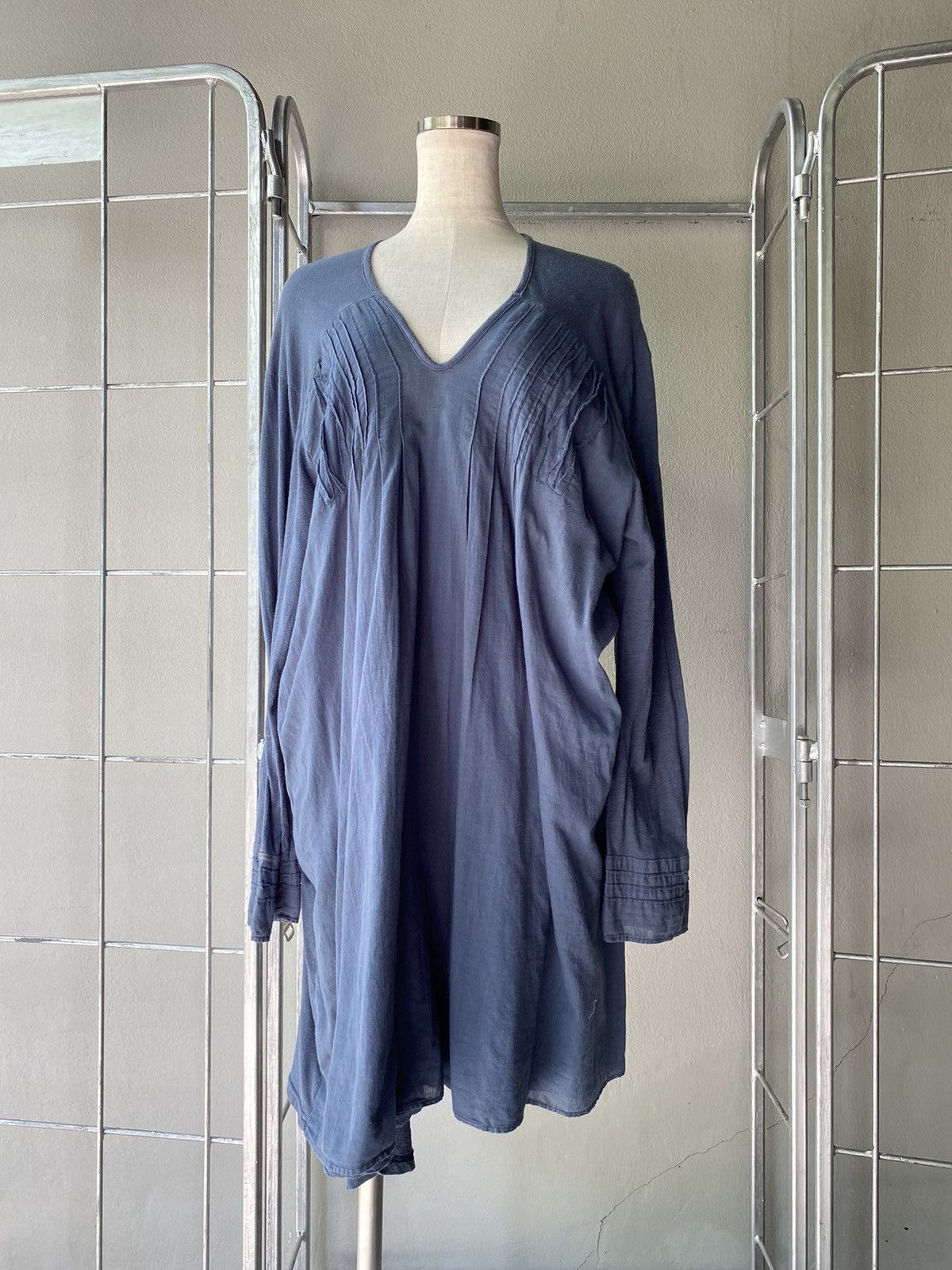 Issey Miyake Plantation Blue Pintuck Dress Size ONE SIZE - 8 Thumbnail