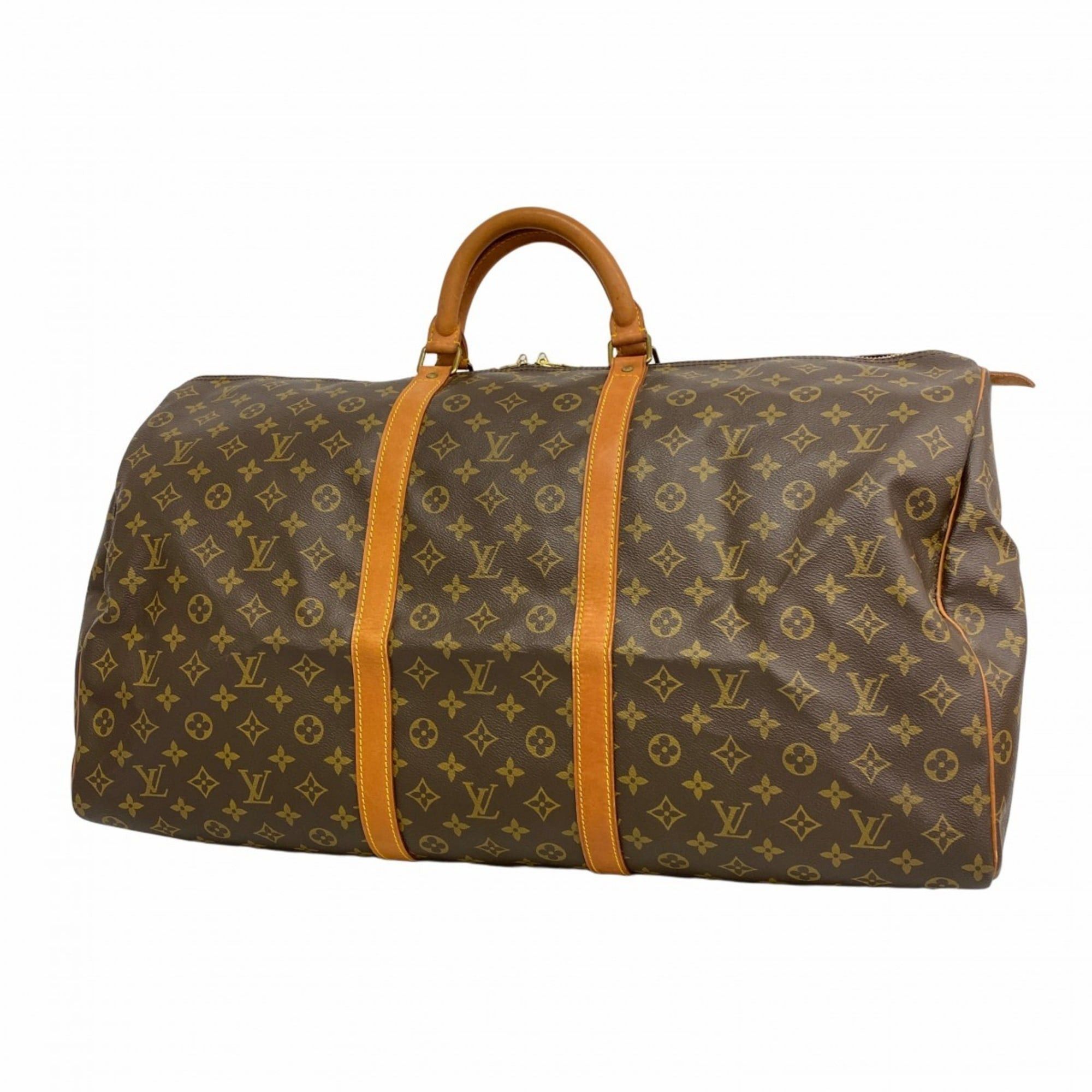 Louis Vuitton Monogram Keepall 60 Boston Bag M41422 Brown Men's/Women's