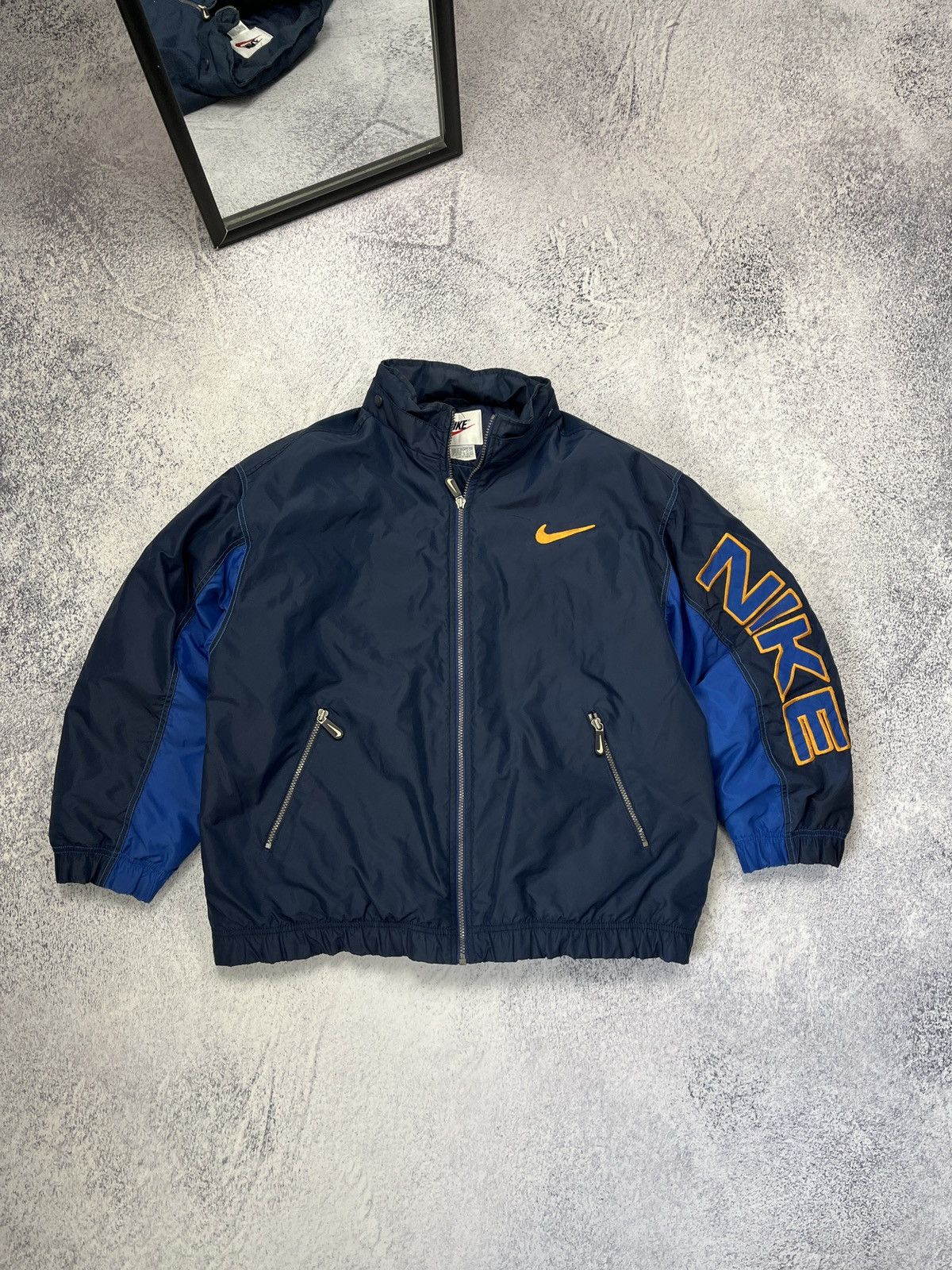 Nike Vintage 90’s Nike Retro Big Swoosh Logo Jacket Rare Y2k Size US M / EU 48-50 / 2 - 1 Thumbnail