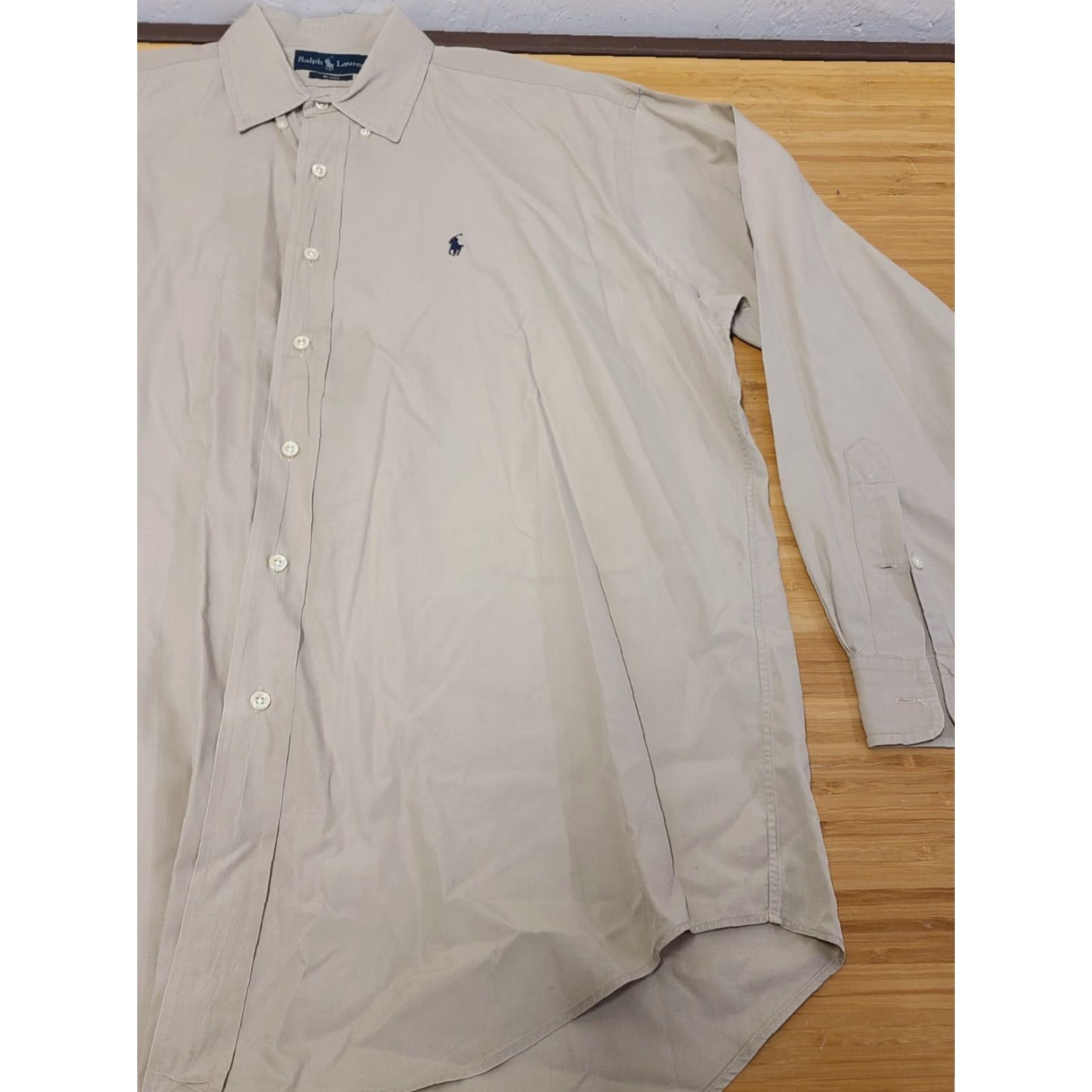 Polo Ralph Lauren Polo Ralph Lauren Shirt Men Beige L Long Sleeve Button-Down Knit Cotton Embroidered Logo Classic Casual Business Size US L / EU 52-54 / 3 - 2 Thumbnail