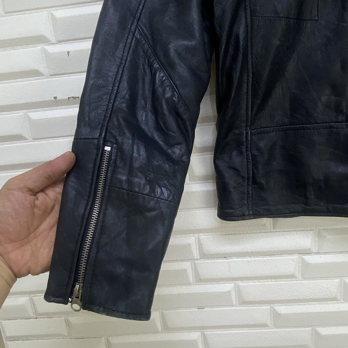 Genuine Leather × Japanese Brand × Leather Japanese Brand Double Collar Leather Jacket Size US XS / EU 42 / 0 - 15 Thumbnail