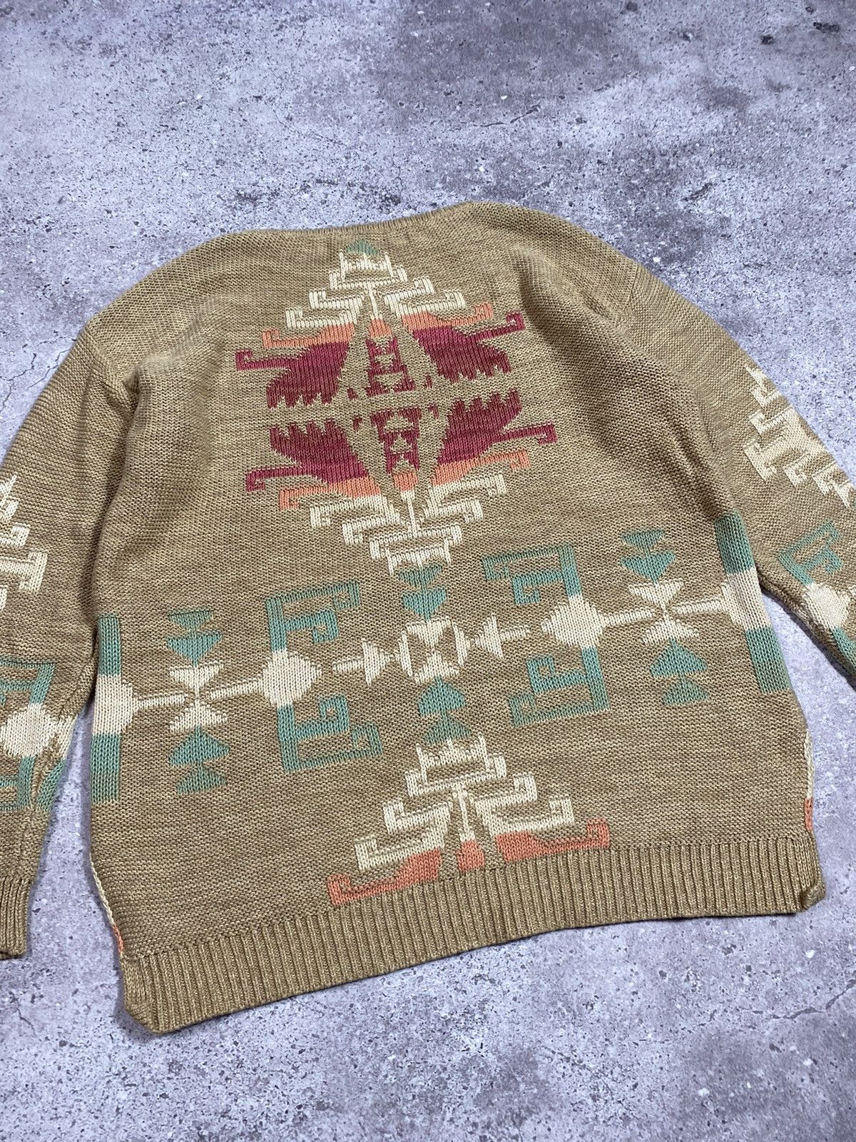 Ralph Lauren × Vintage RALPH LAUREN Aztec sweater Size L / US 10 / IT 46 - 7 Thumbnail