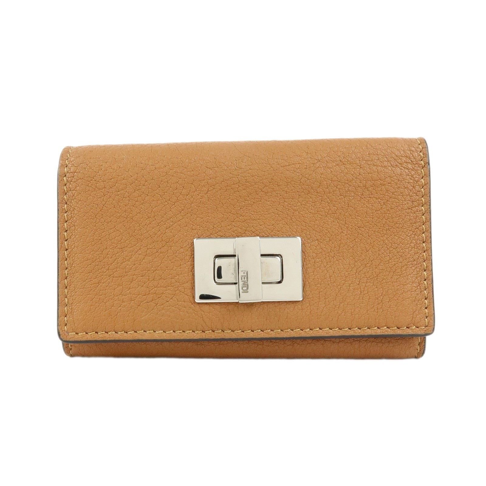 Fendi Fendi Peekaboo Leather Key Holder Tan Size ONE SIZE - 1 Thumbnail