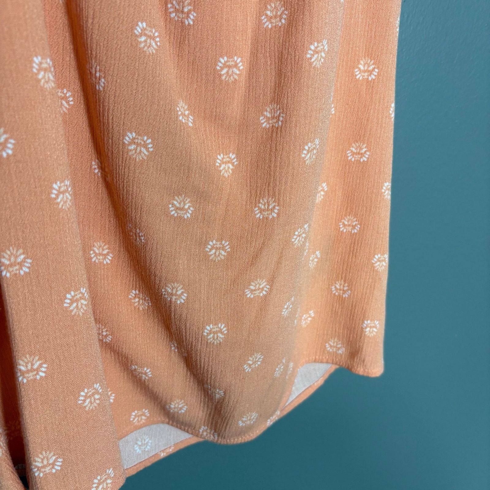 Torrid Torrid Peach & White Floral Gauzy Boho Peasant Top - 1 (1X) Size XL / US 12-14 / IT 48-50 - 3 Thumbnail