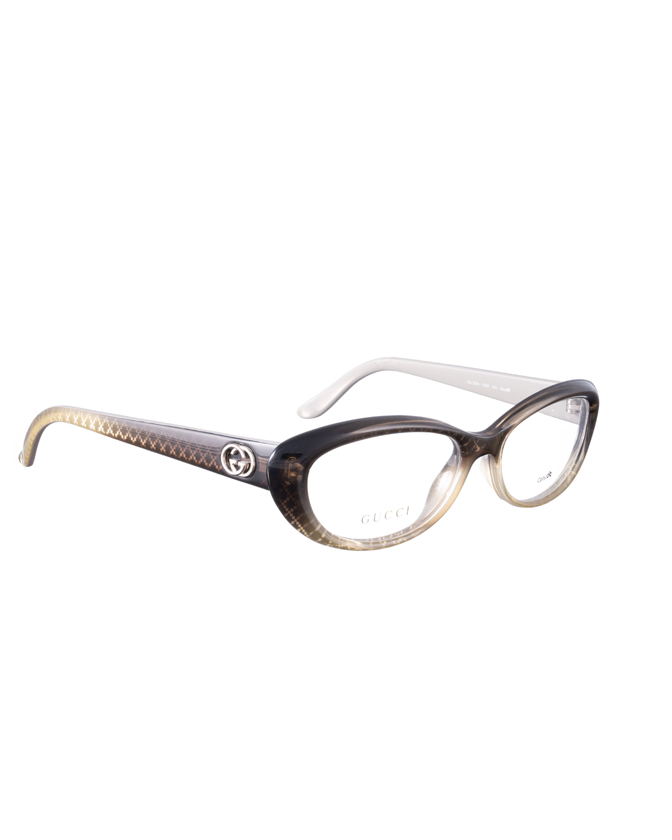 Gucci Gucci 00s Ombre Grey Abstract Pattern Cat Eye Glasses Size ONE SIZE - 1 Thumbnail