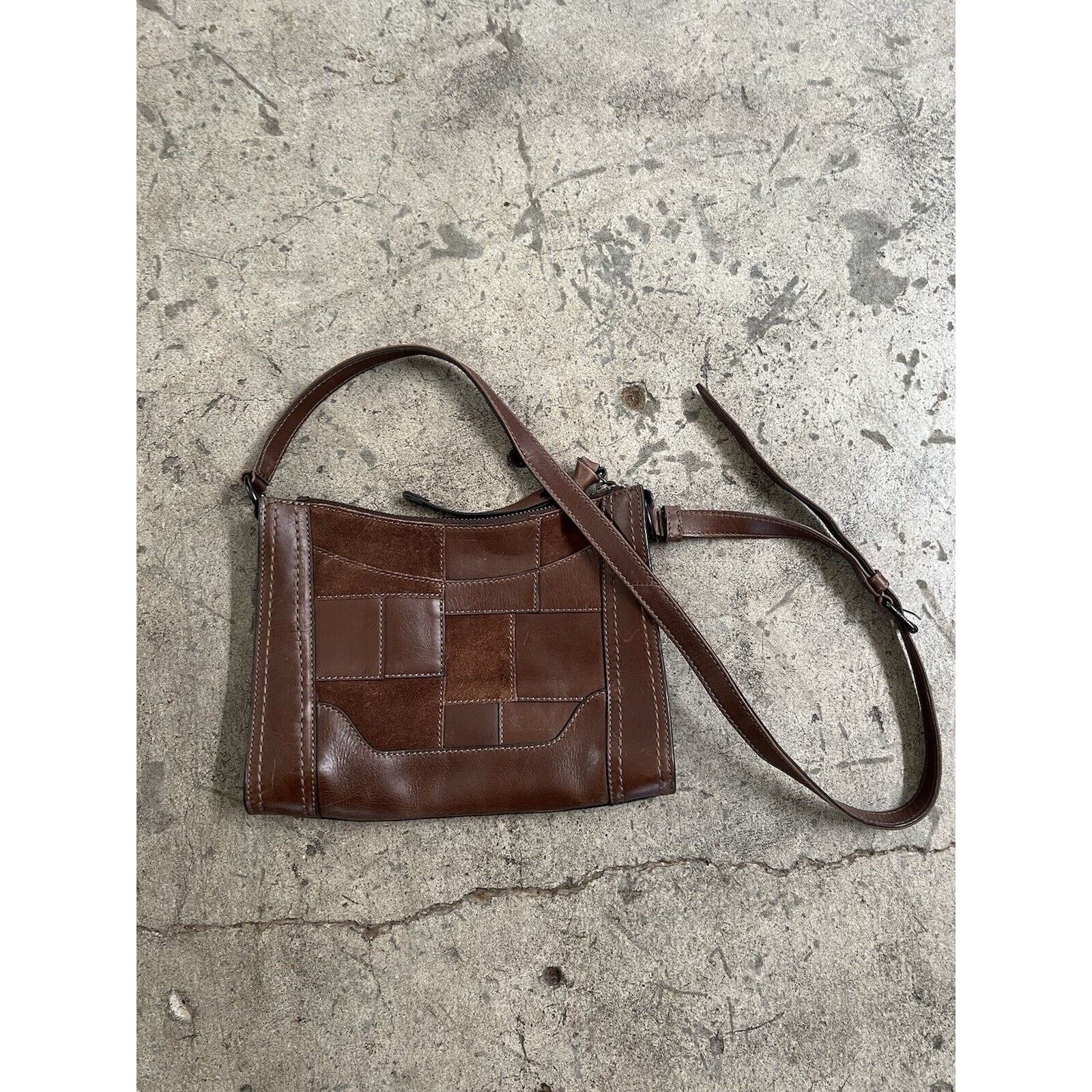Frye Frye Melissa Leather & Suede Patchwork Purse Patch Crossbody Size ONE SIZE - 2 Thumbnail