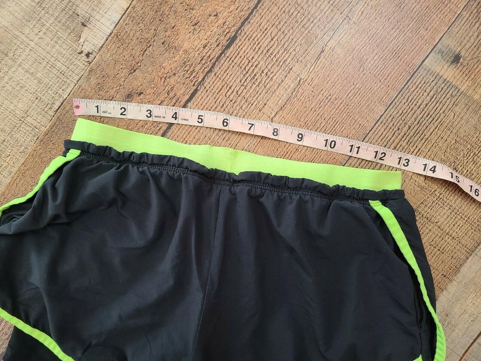 Nike Nike Dri Fit Shorts Small Black Green Layered running Size 28" / US 6 / IT 42 - 4 Thumbnail