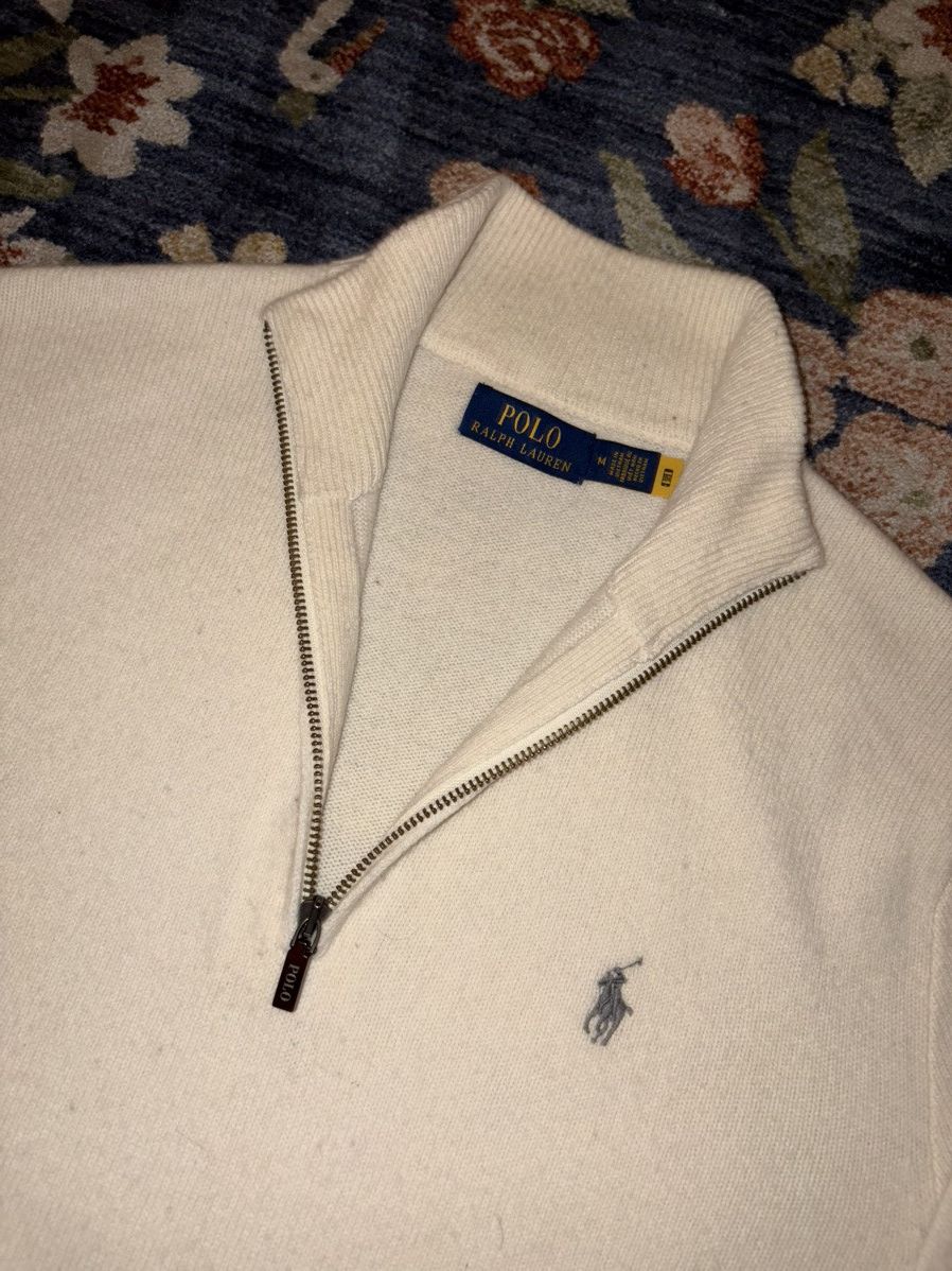 Ralph Lauren Ralph Lauren Men’s 100% Wool Beige Quarter Zip Size M Size US M / EU 48-50 / 2 - 2 Thumbnail