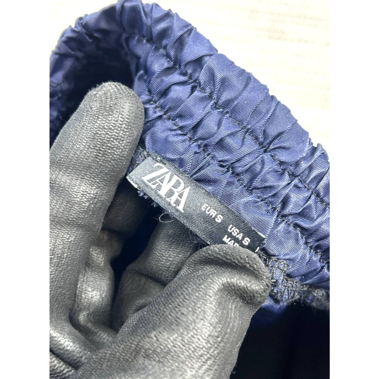 Zara Zara Pants Womens Small Navy Blue Black Colorblock Drawstring Sweatpants S Multicolor - Front Flat Front Size 28" / US 6 / IT 42 - 6 Thumbnail