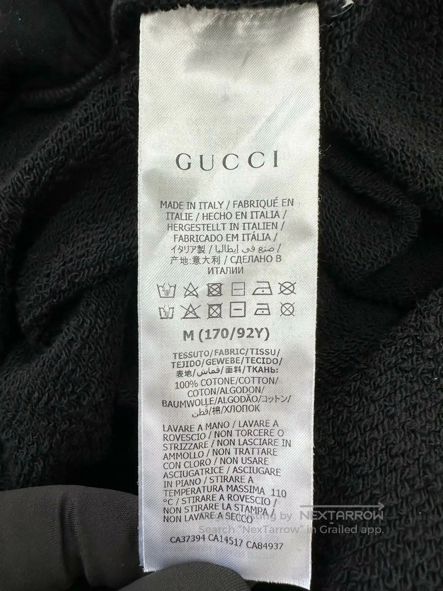 Gucci Guicci Black Letter Print Logo Hooded Sweatshirt| Size US M / EU 48-50 / 2 - 4 Thumbnail