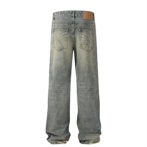 Japanese Brand × Jean Heavy washed men's punk distressed loose casual ripped jeans Size US 32 / EU 48 - 3 Thumbnail