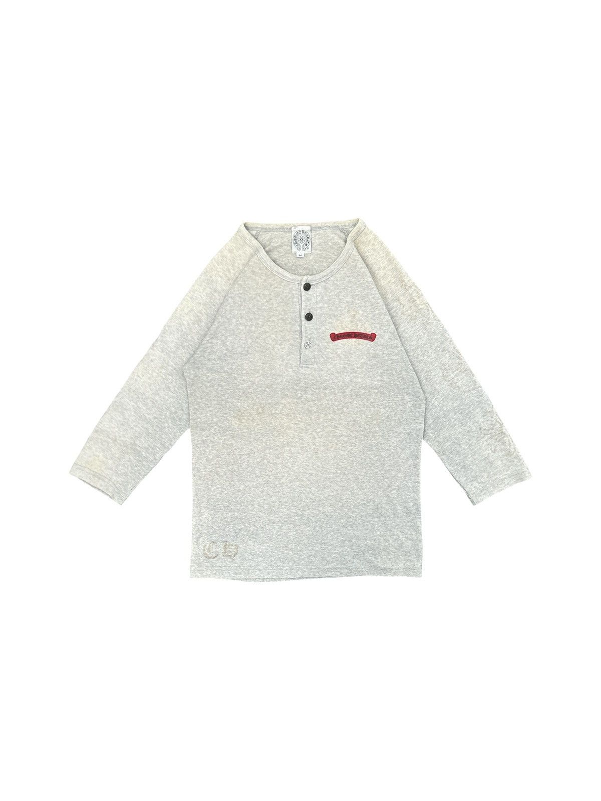 Vintage Chrome Hearts Parody Thermal Henley Longsleeve Shirt