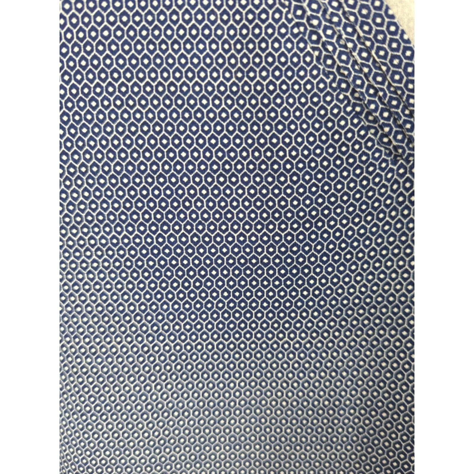 Talbots Talbots Blouse Women's Medium Navy Geometric V-Neck 3/4 Sleeve Shirt Casual Pullover Top Size M / US 6-8 / IT 42-44 - 3 Thumbnail