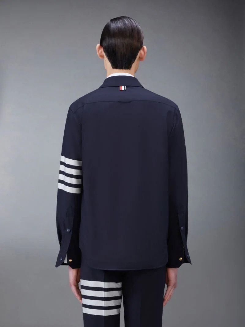 Thom Browne Thom Browne Navy 4-Bar Shirt Jacket Size 2 / M Size US M / EU 48-50 / 2 - 13 Thumbnail