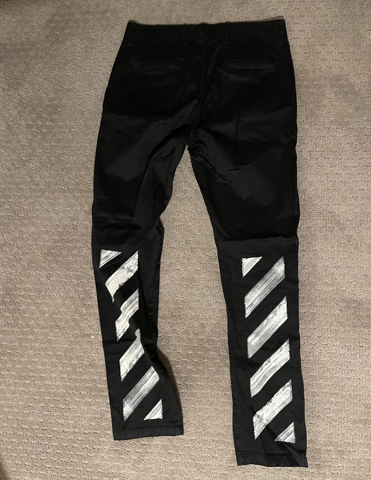 image of Off White Off-White Paintbrush Cargo in Black, Men's (Size 31)