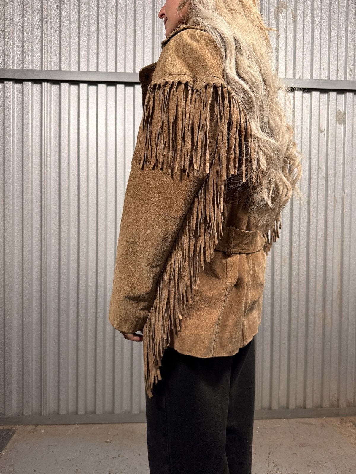 Other Insane Victoria Leather Hide Fringe Western Country Jacket Size M / US 6-8 / IT 42-44 - 7 Thumbnail