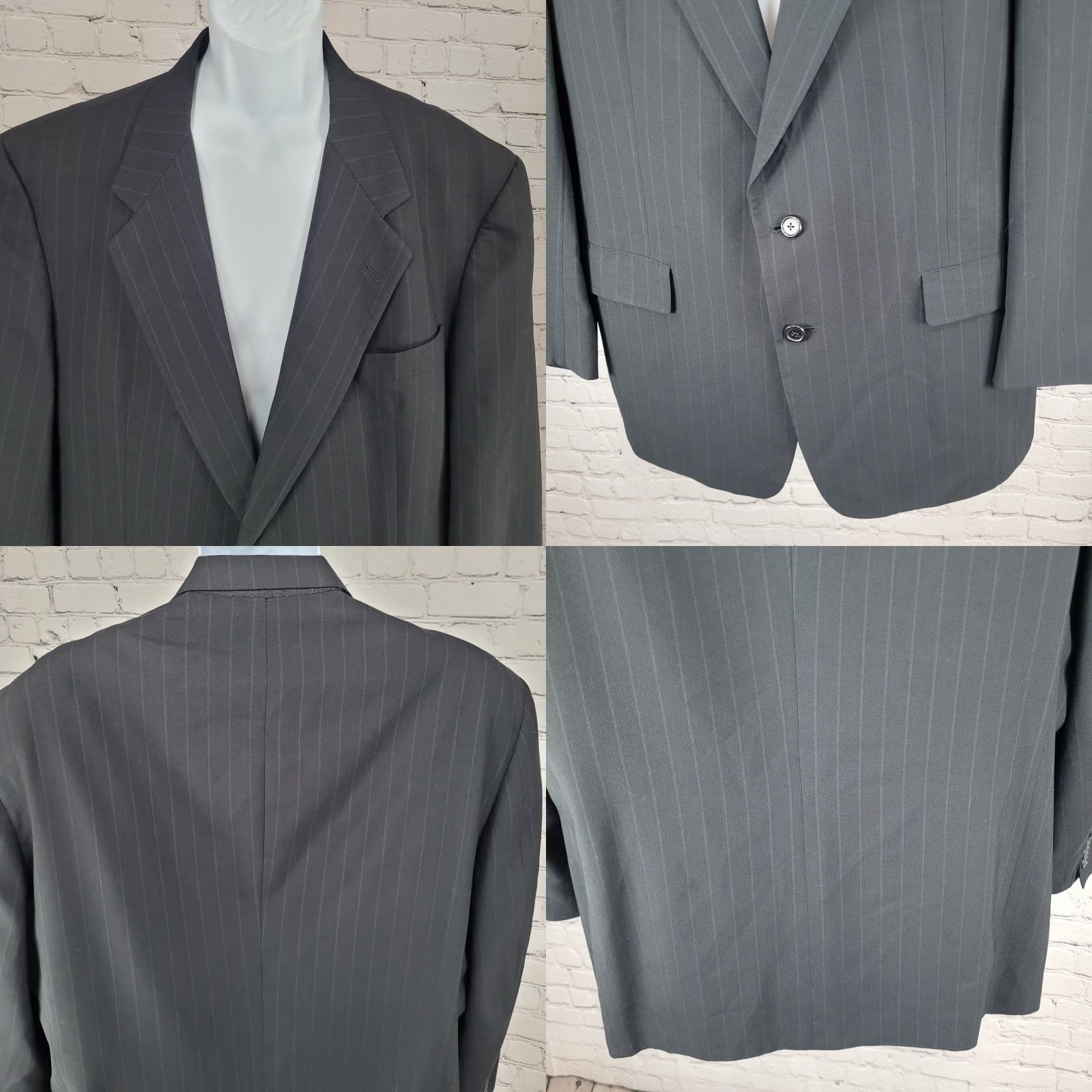 Hart Schaffner Marx Hart Schaffner Marx Blazer Jacket Men 44R Wool Black Notch Single-Breasted Two-Button 100% Wool USA Regular Vintage? Size 44R - 8 Thumbnail