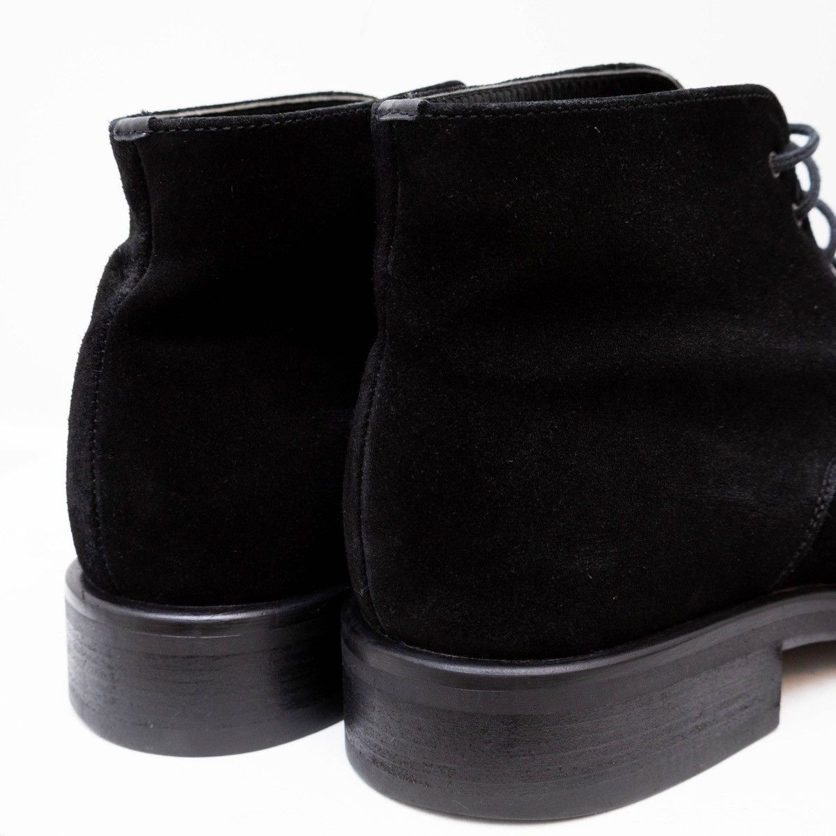 Kenzo × Vintage Kenzo Mens Black Suede Chukka Lace-up Square Toe Men Boots Size US 10 / EU 43 - 9 Thumbnail