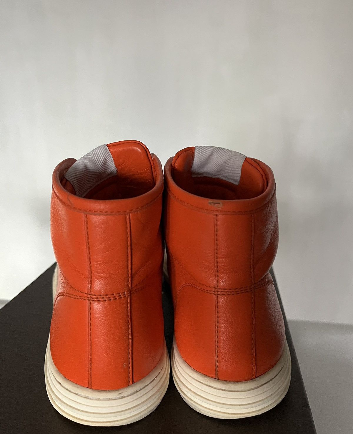 Gucci GUCCI WOMEN ORANGE SNEAKERS LEATHER HIGH TOP TRAINERS SHOES Size US 6.5 / IT 36.5 - 7 Thumbnail