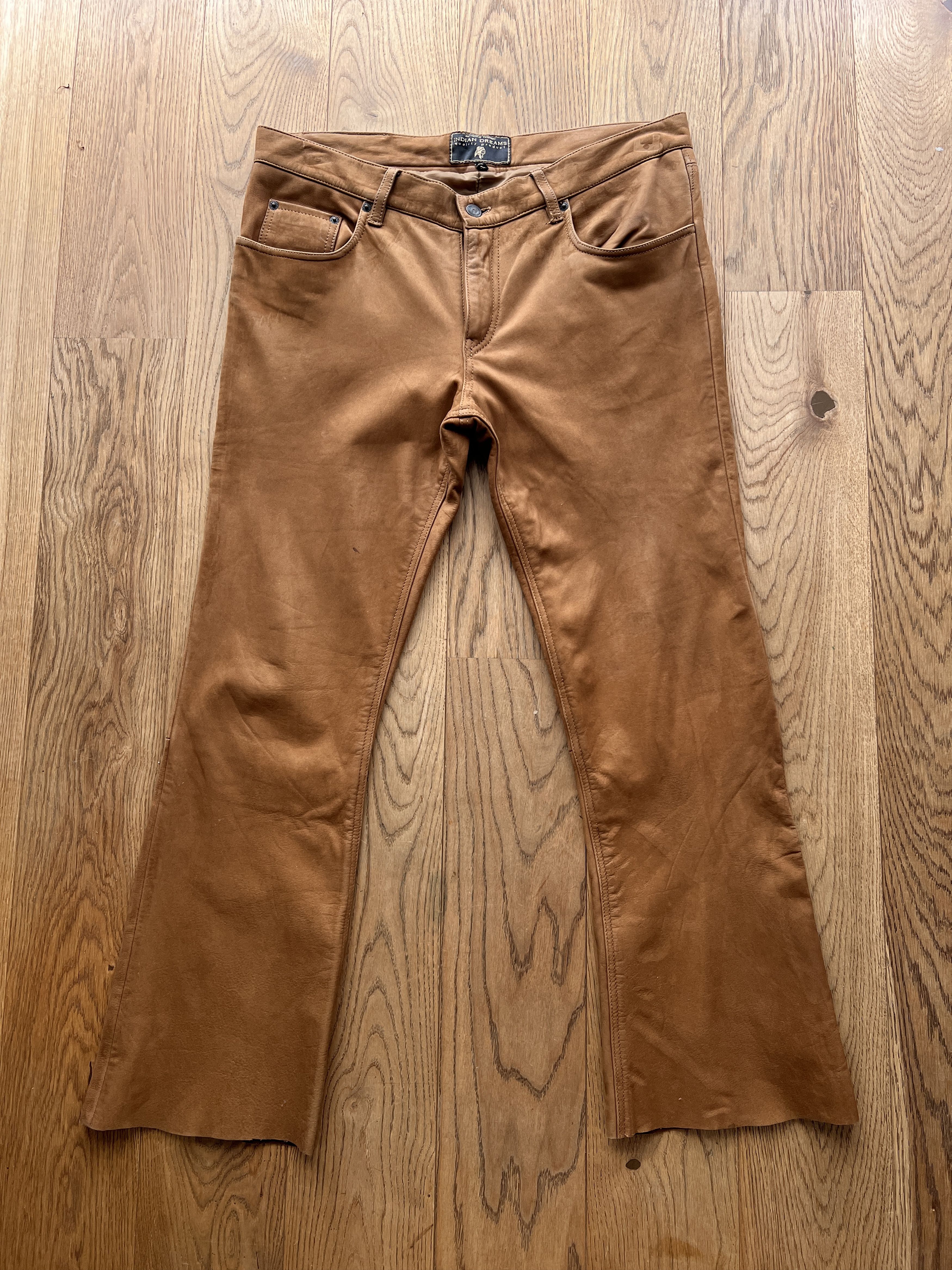 If Six Was Nine Vintage cowboy leather boot cut pants flared y2k opium rare Size US 33 - 1 Thumbnail