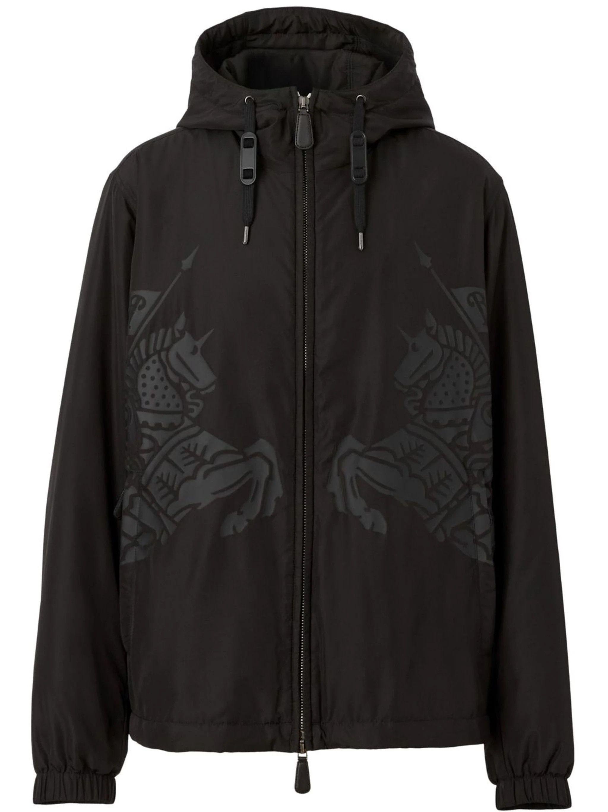 Burberry o1w1db10824 Equestrian Knight Printed Jacket in Black Size US XL / EU 56 / 4 - 1 Thumbnail