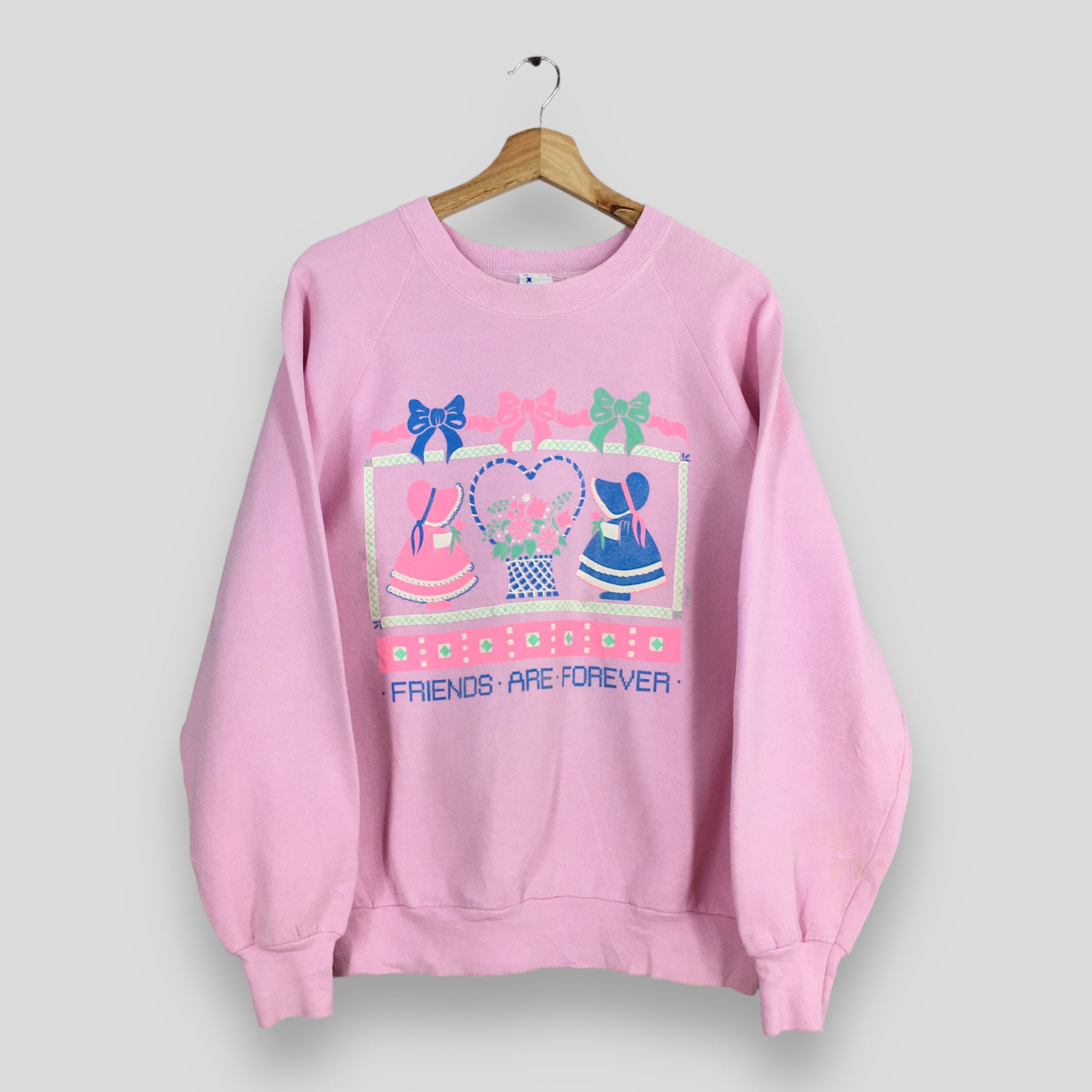 Fruit Of The Loom Vintage 90s Love Friends Forever Sweatshirt Large Size US L / EU 52-54 / 3 - 1 Thumbnail