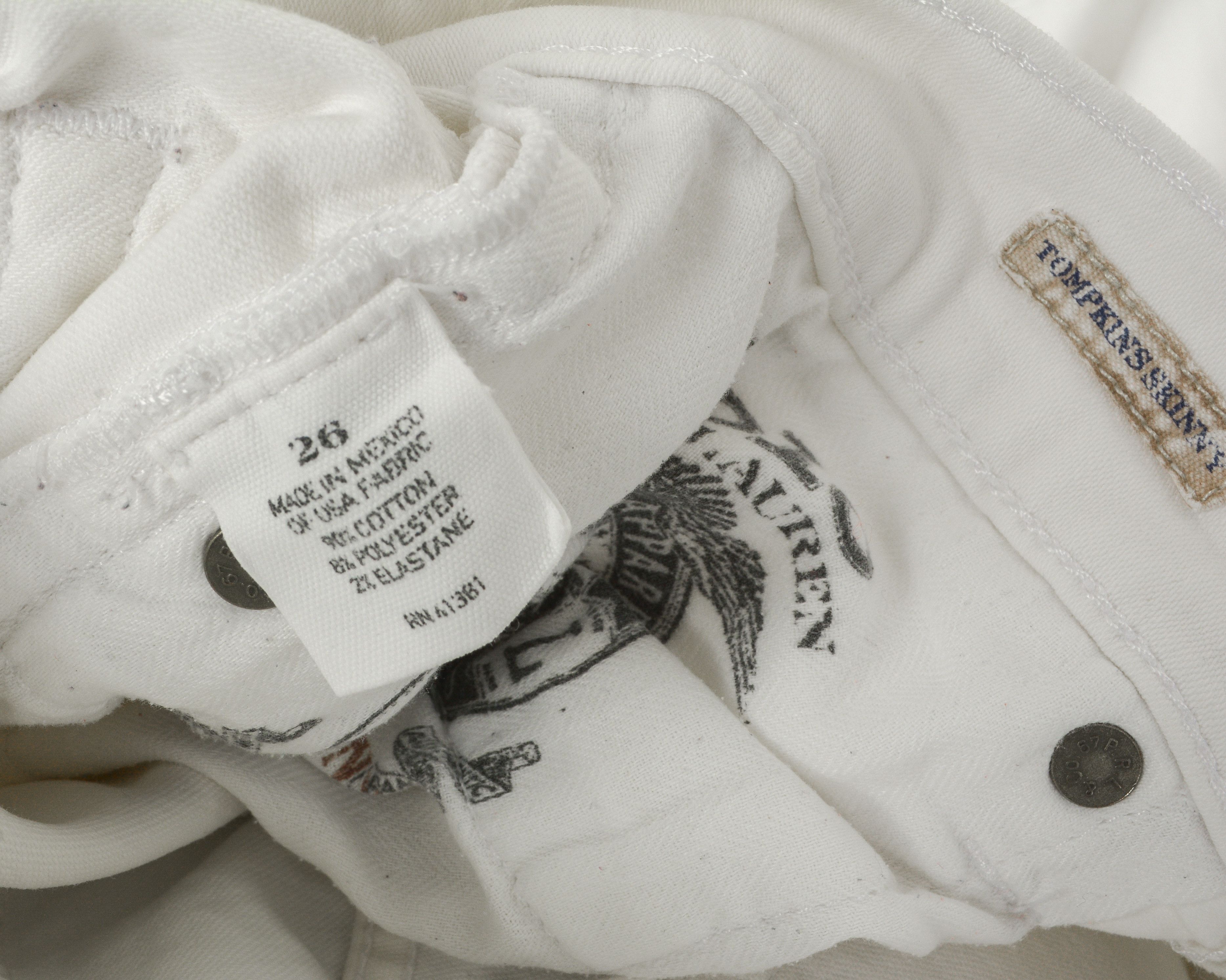 Polo Ralph Lauren Tompkins Skinny Women W26 L30 White Jeans Denim Trousers Size 26" / US 2 / IT 38 - 4 Thumbnail