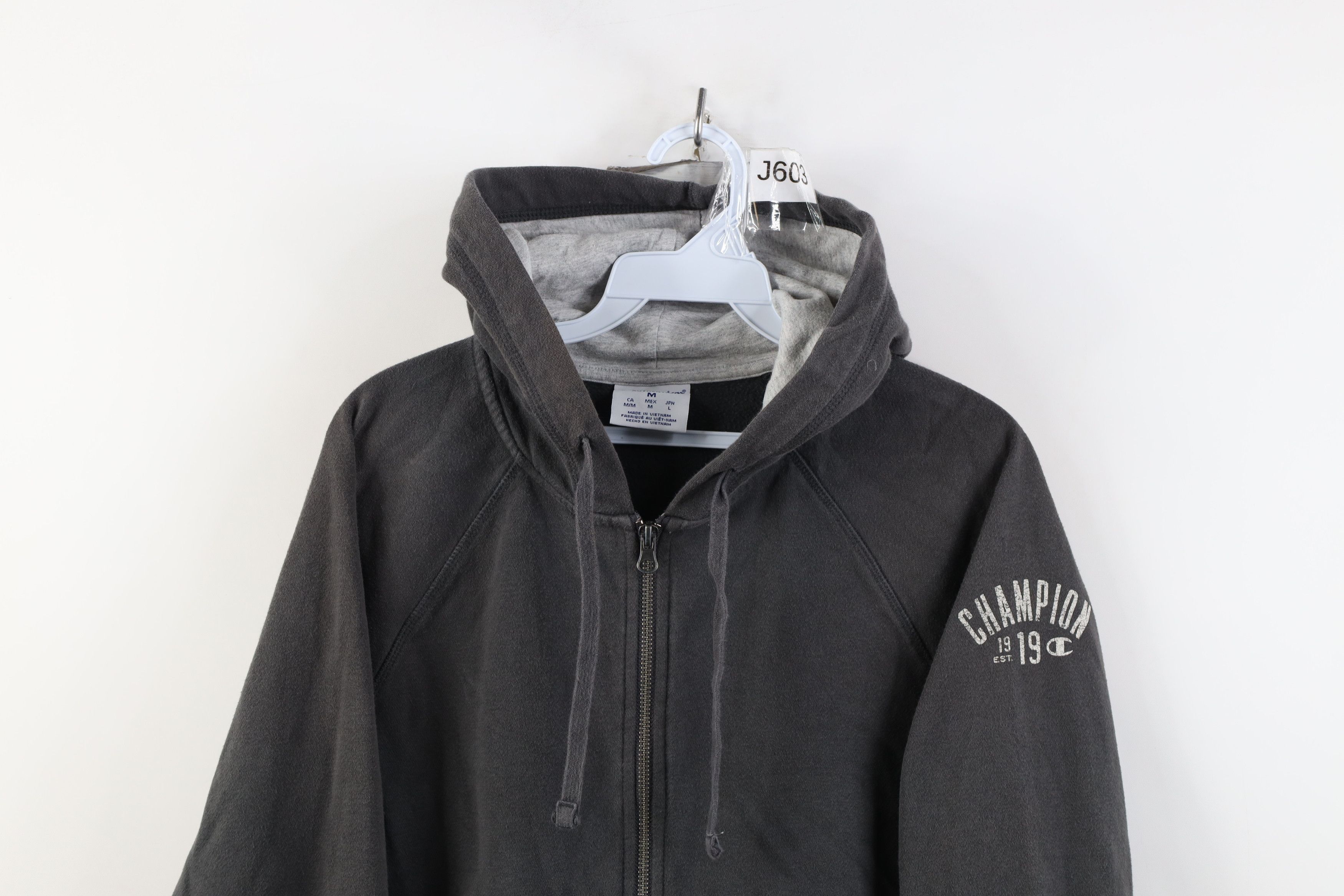 Champion Vintage Y2K Champion Spell Out Full Zip Hoodie Gray Size M / US 6-8 / IT 42-44 - 2 Thumbnail