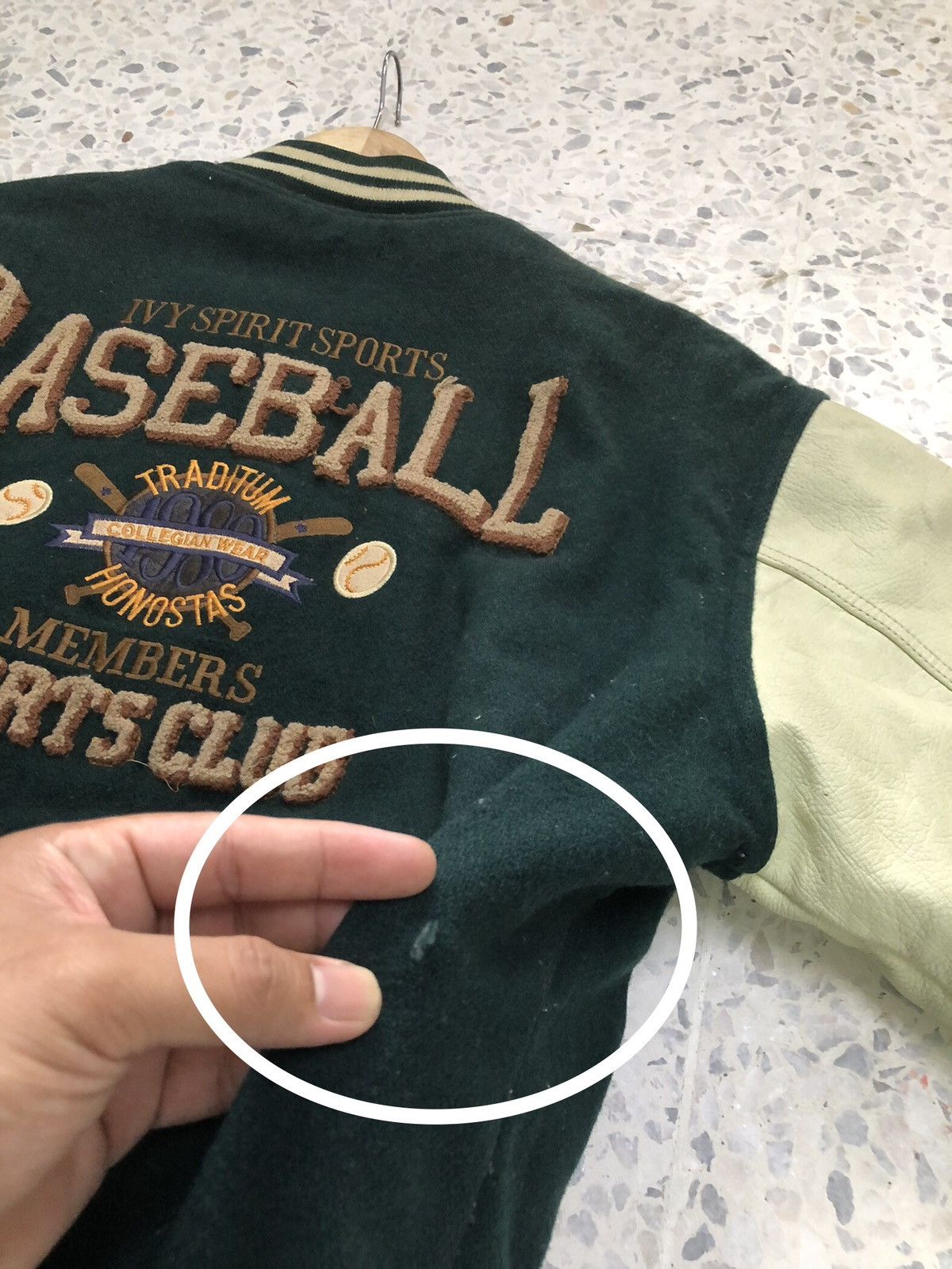 MLB Vtg 90s Ivy Spirit Baseball Team Varsity Jacket Arm Leather Size US L / EU 52-54 / 3 - 12 Thumbnail