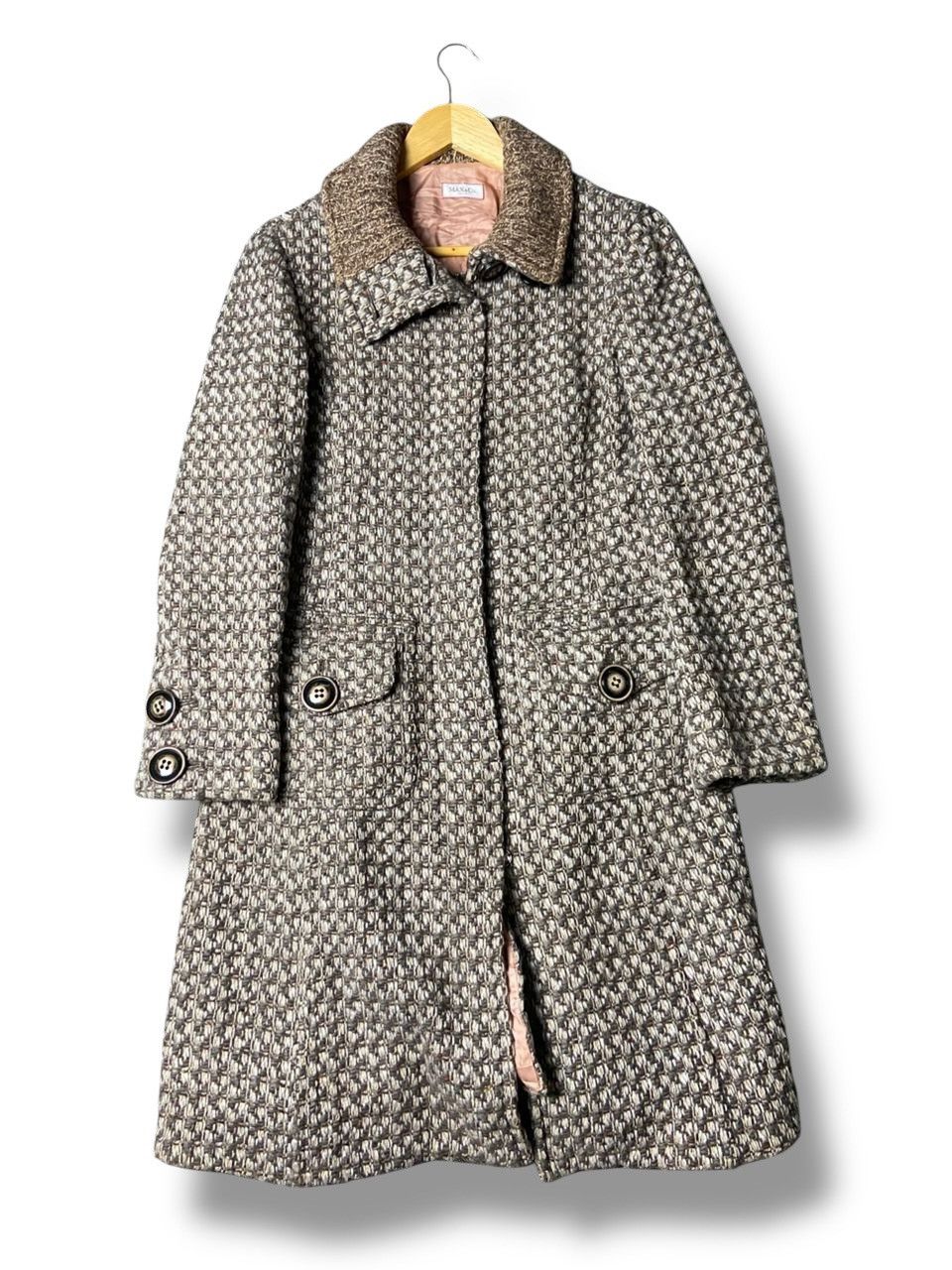 Japanese Brand Vintage Max & Co Tweed Long Coat (156) Size US XXS / EU 40 - 1 Thumbnail