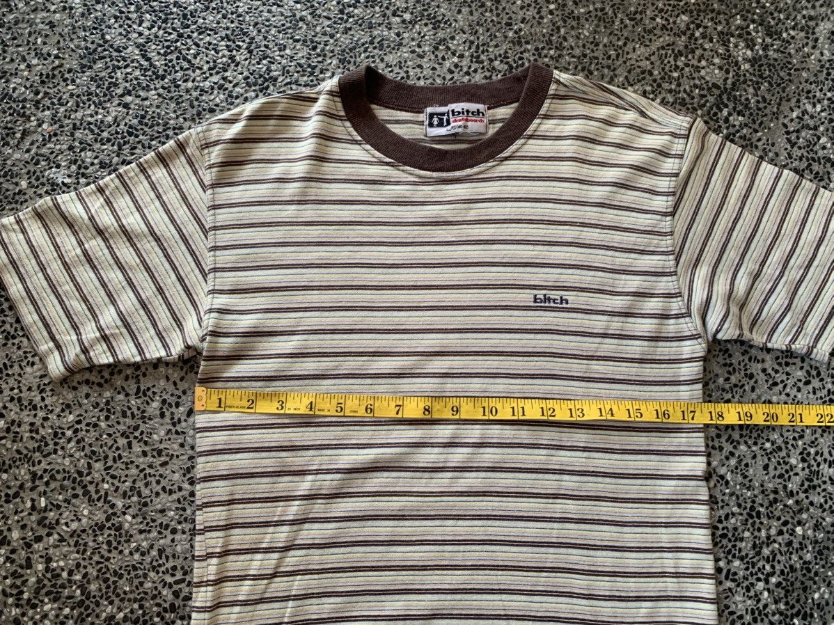 Vintage Vintage 90s Bitch Skateboards Striped T shirt Size US S / EU 44-46 / 1 - 7 Thumbnail