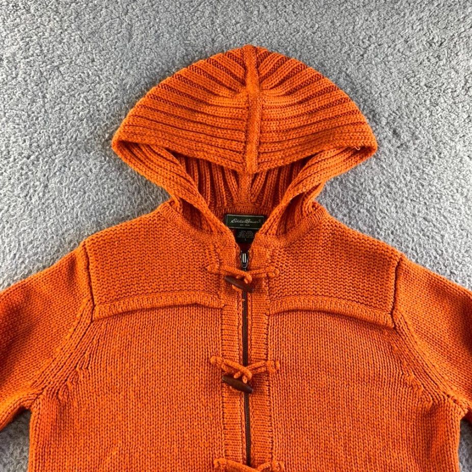 Eddie Bauer Eddie Bauer Jacket Womens Large Orange Wool Blend Hoodie Long Sleeve Full Zip Jacket Cardigan Bohemian Retro Size L / US 10 / IT 46 - 4 Thumbnail