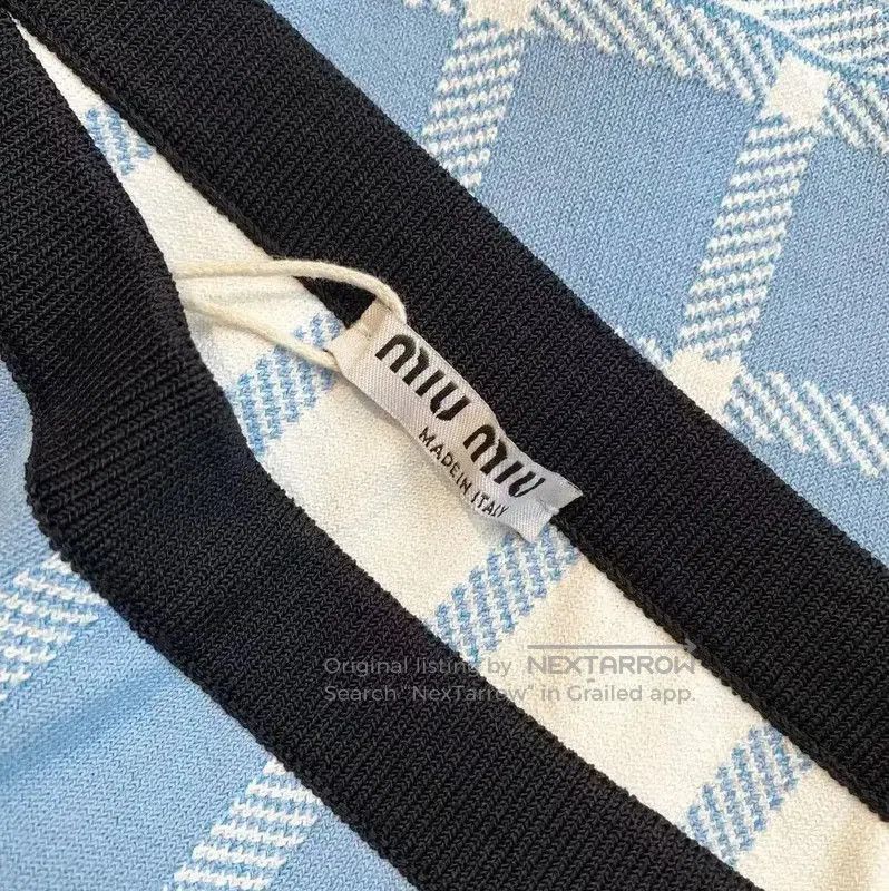 Miu Miu Miu Miu Blue Checkered Midi Skirt . Size 28" / US 6 / IT 42 - 5 Thumbnail