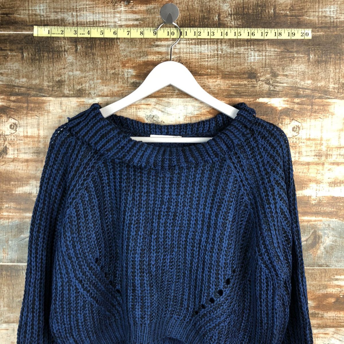 Homespun Knitwear × Japanese Brand 003 J.Ferry Blue Knitwear crop top #A1690 Size M / US 6-8 / IT 42-44 - 5 Thumbnail