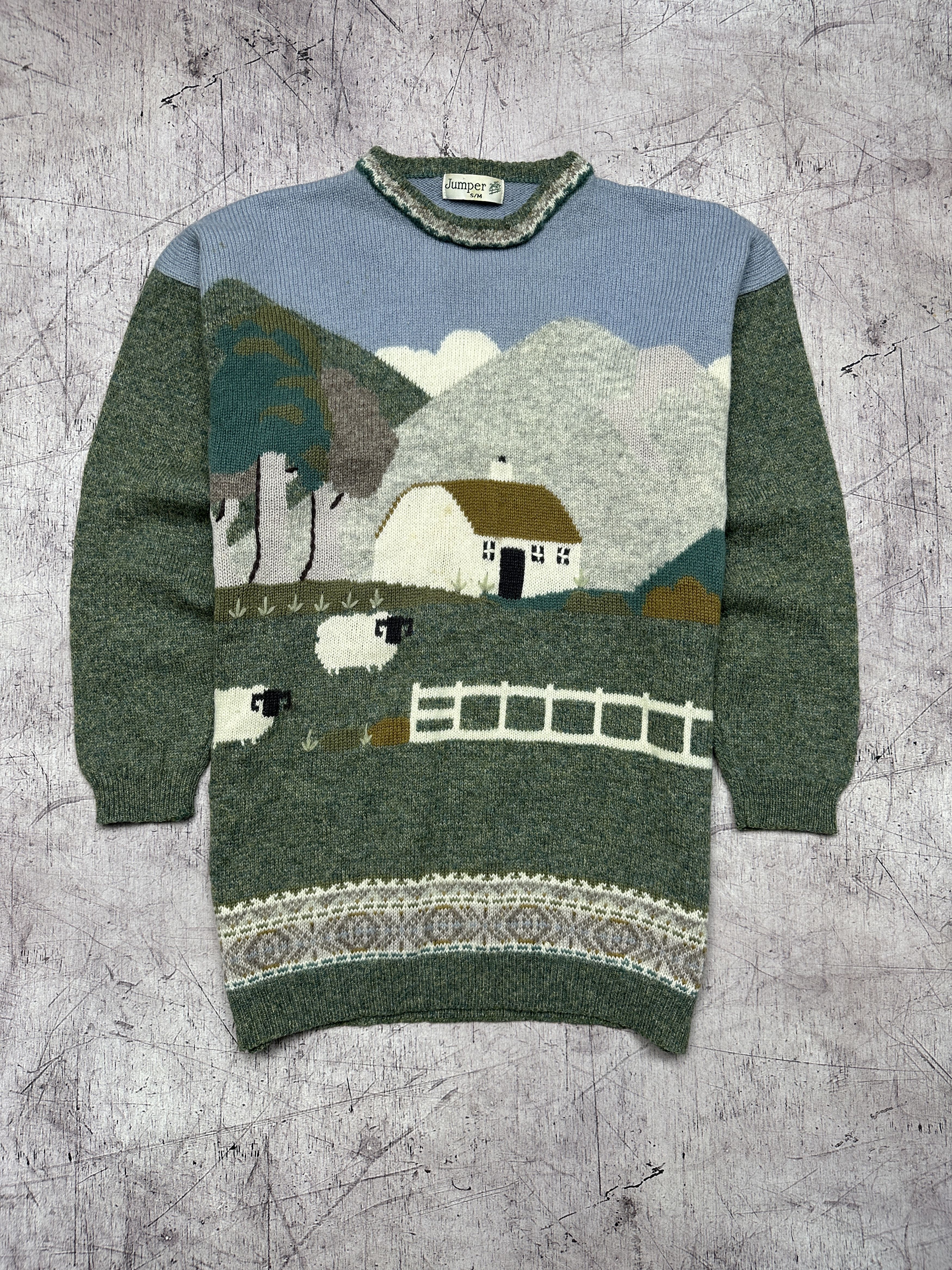 Vintage Mens Knit Crew Neck Sweater Old Money