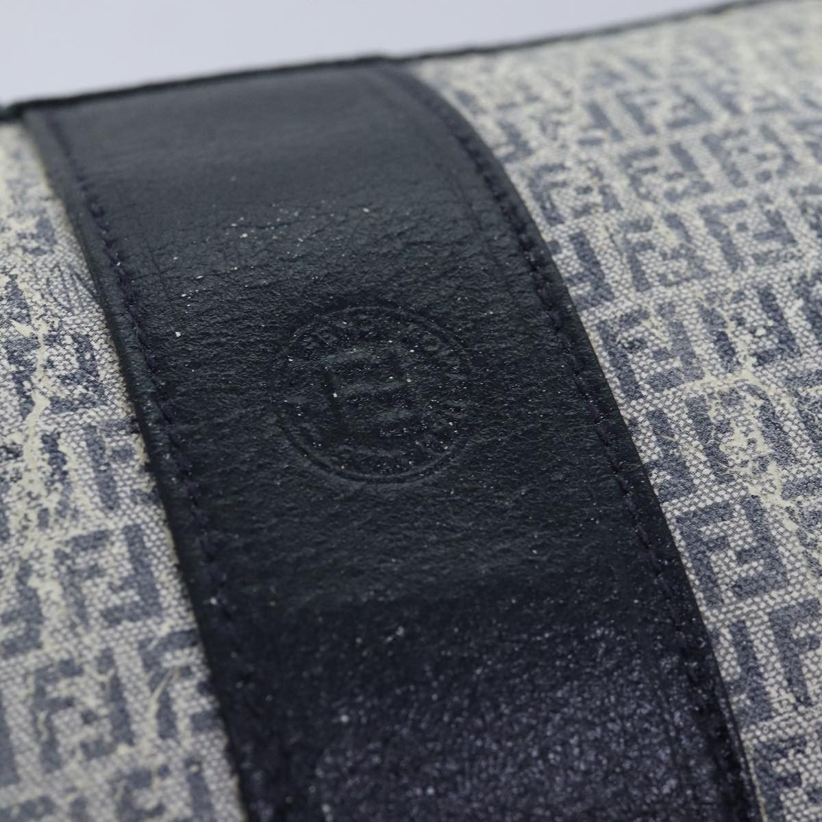 Fendi FENDI Zucchino Canvas Shoulder Bag Coated Canvas White Navy Size ONE SIZE - 9 Thumbnail