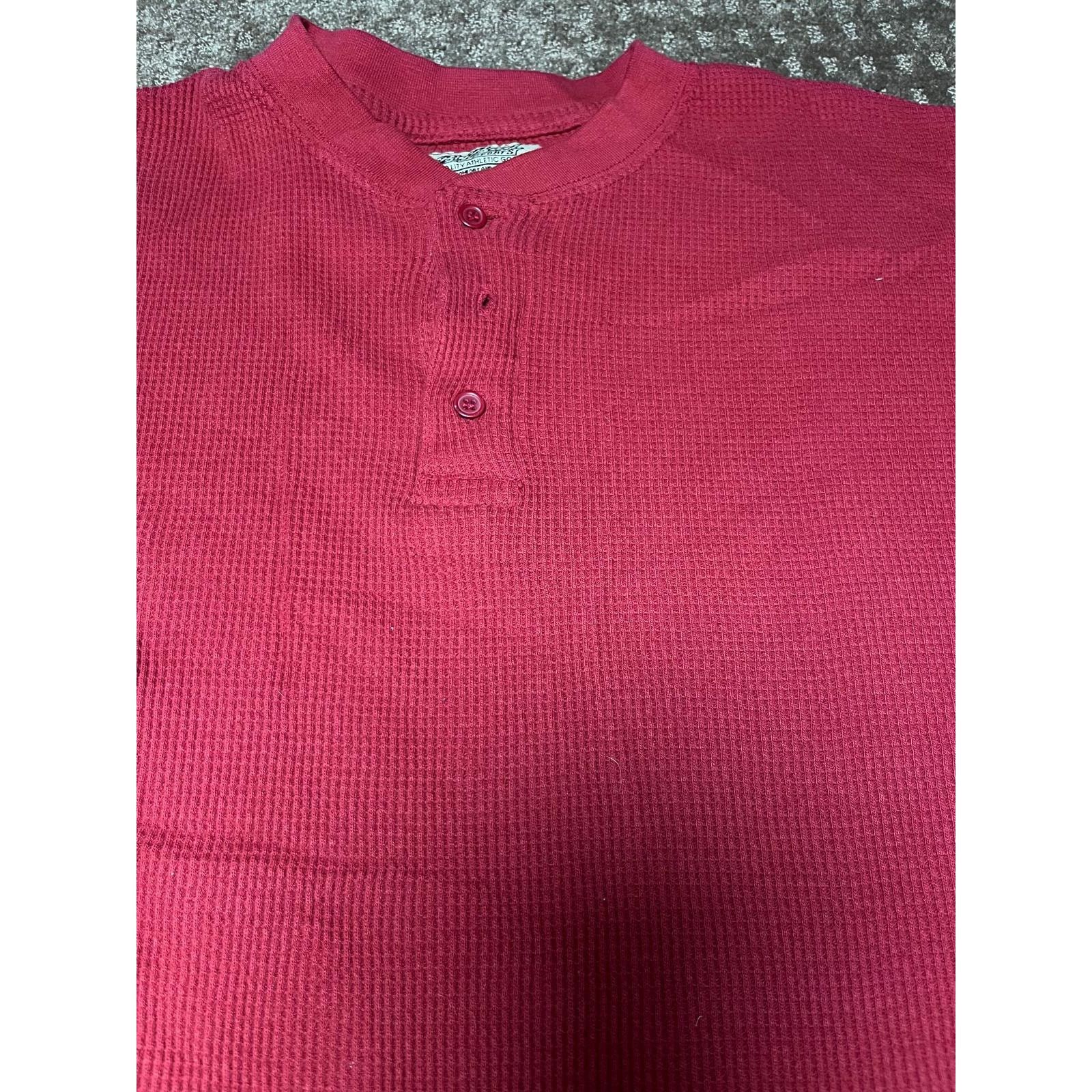 Other 👕 Big Bear Thermal Henley Sweatshirt – Red Size XL Size XL / US 12-14 / IT 48-50 - 4 Thumbnail