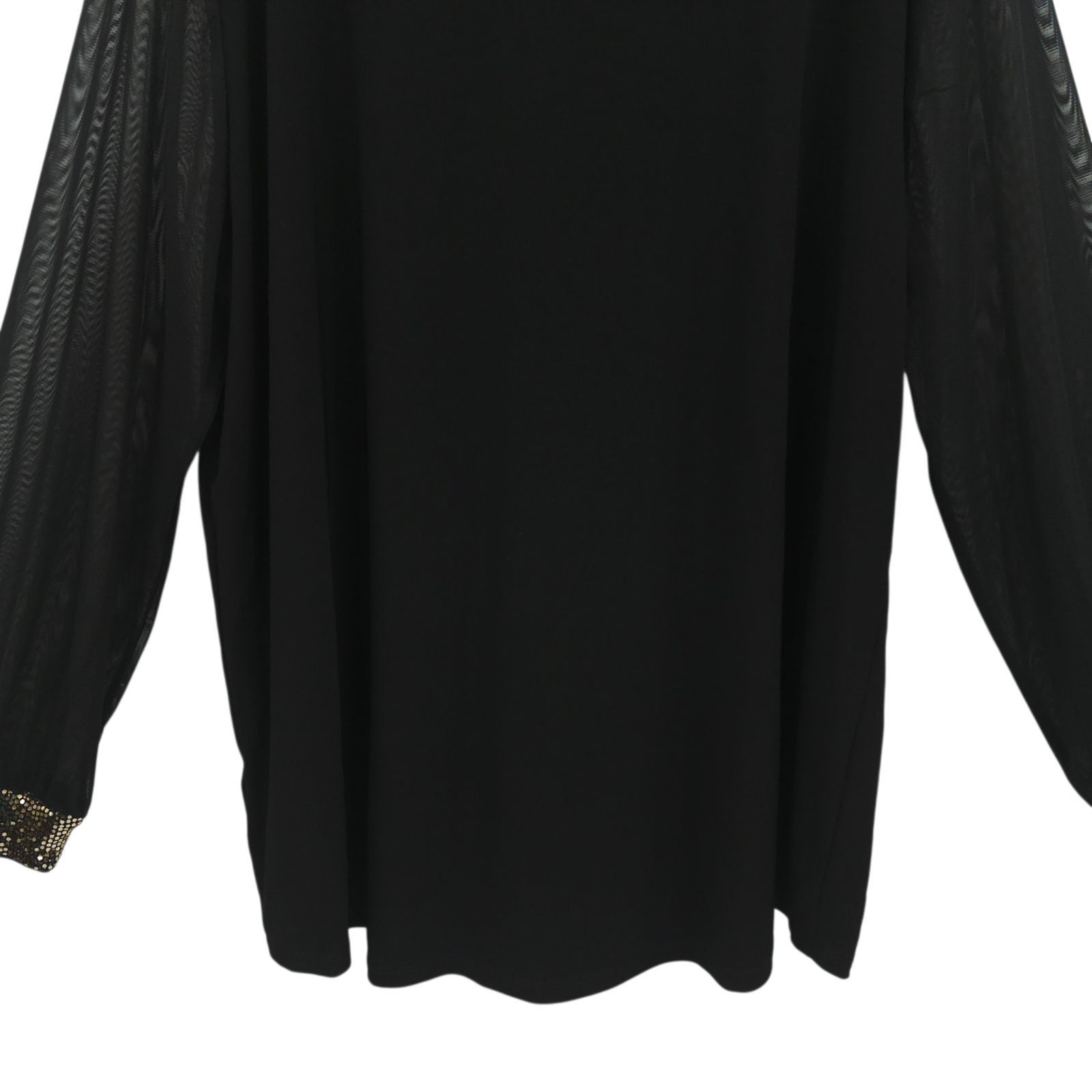 Anne Klein Anne Klein Black V-Neck Top Blouse Womens XL Sheer Mesh Long Size XL / US 12-14 / IT 48-50 - 14 Thumbnail