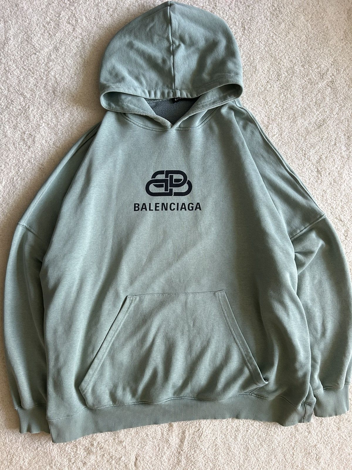 Image of Vintage Hoodie Balenciaga in Green, Men's (Size 2XL)